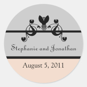 Elegant Floral Swirls Wedding Stickers