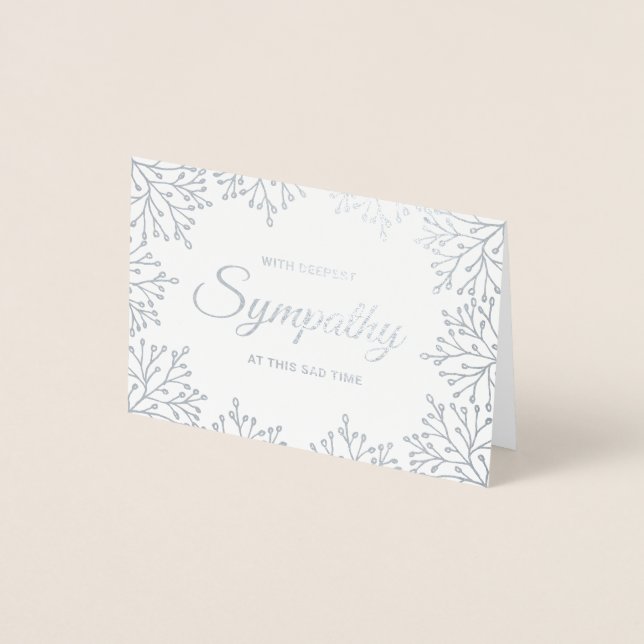 Elegant Floral Sympathy Foil Card (Front)