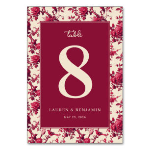 Elegant Floral Table Number 8