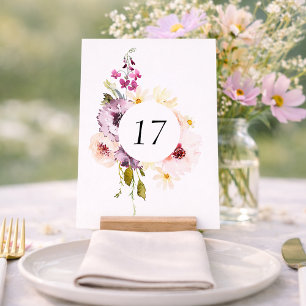 Elegant Floral Table Number Card