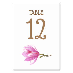 Elegant Floral Table Number Card