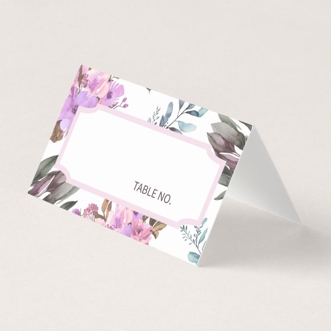 Elegant Floral Table Number Place cards (Front)