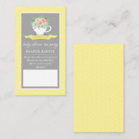 Elegant Floral Teacup Baby Shower Tea Party Diaper
