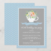 Elegant Floral Teacup Birthday Tea Party