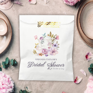 Elegant Floral Teapot Bridal Shower Tea Party Favour Bags