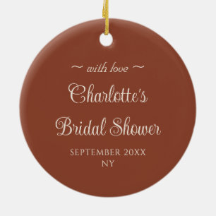 Elegant Floral Terracotta Bridal Shower Thank You Ceramic Tree Decoration