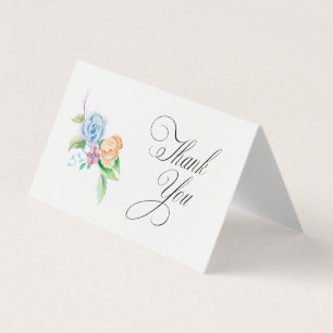 Elegant Floral Thank You card, business card size