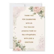 Elegant Floral Thank You Card for Celebrating With