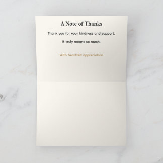Elegant Floral Thank You Card – Ivory and Gold