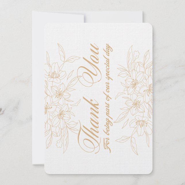 Elegant Floral Thank You Card - Personalised Appre (Back)