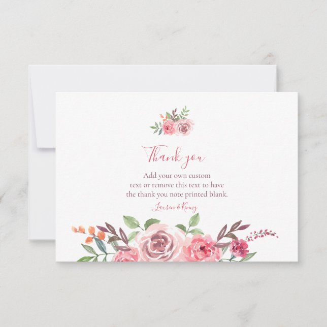 Elegant Floral Thank You Cards (Front)