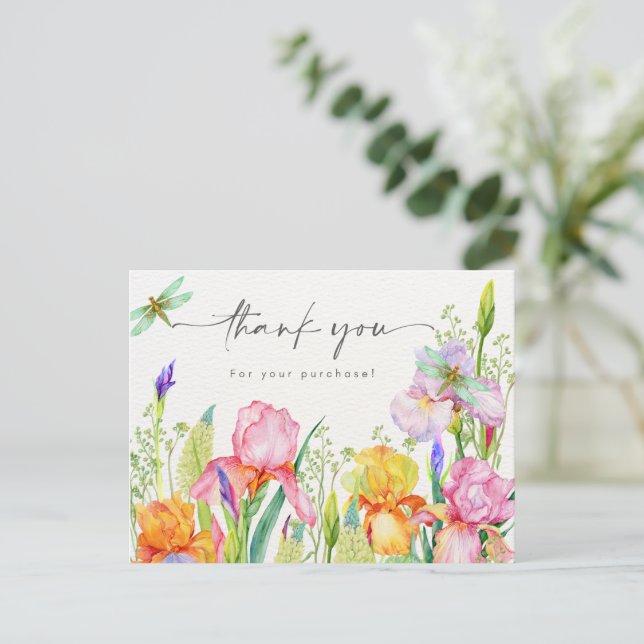  Elegant Floral Thank You Postcard (Standing Front)