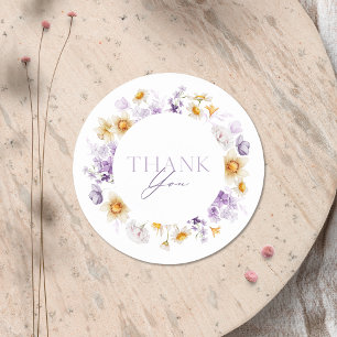 Elegant Floral Thank You Sticker