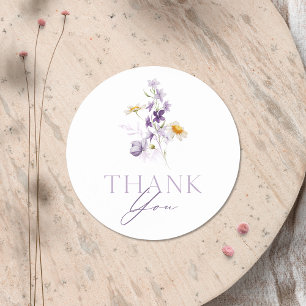 Elegant Floral Thank You Sticker