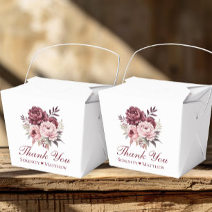 Elegant Floral Thank You Watercolor Peony Wedding  Favour Box