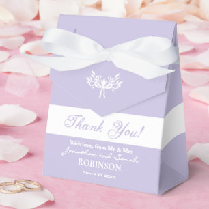 Elegant Floral Thank You Wedding Favour Box