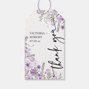 Elegant Floral Thank You Wedding Favour Tag