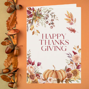 Elegant Floral Thanksgiving Card