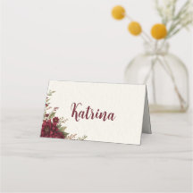 Elegant Floral Thanksgiving Place Card