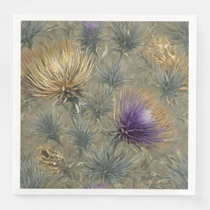 Elegant Floral Thistle Pattern Design Napkin