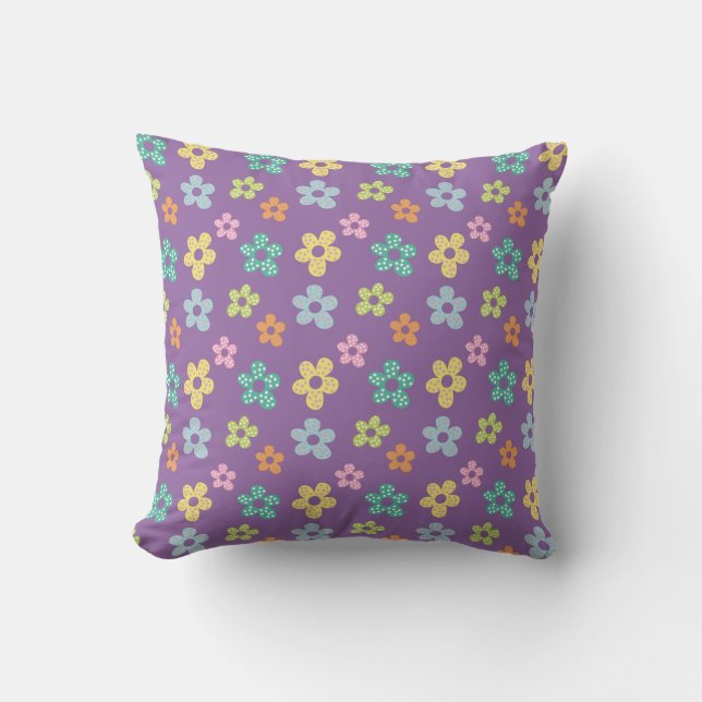 Elegant Floral Throw Pillow – Soft Decorative Cush (Front)