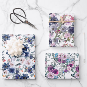 elegant floral tiled pattern wrapping paper sheet