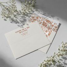 Elegant Floral Toile Pattern and Return Address