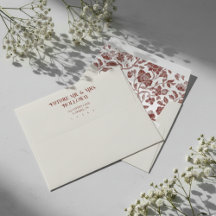 Elegant Floral Toile Pattern and Return Address