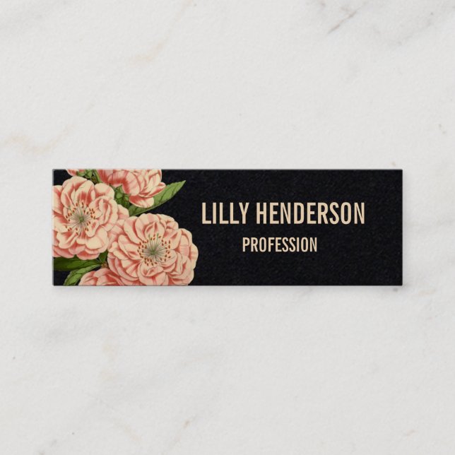 Elegant floral trendy vintage business card (Front)