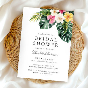 Elegant Floral Tropical Bridal Shower Invitation