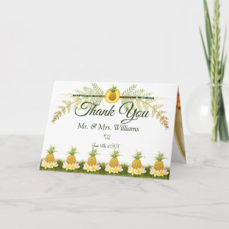 Elegant Floral Tropical Summer Wedding Thank You Card