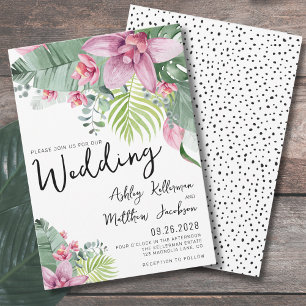 Elegant Floral Tropical Wedding Invitation