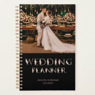elegant floral typography photo wedding black planner