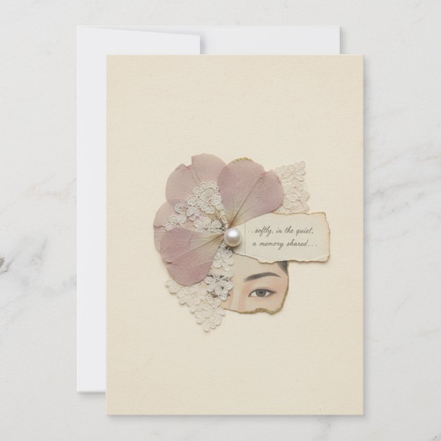 Elegant Floral & Ukiyoe Collage Invitation (Front)