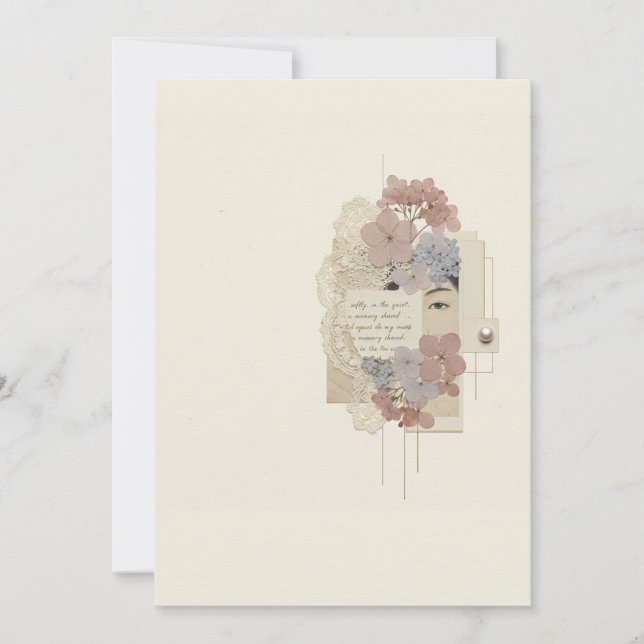 Elegant Floral & Ukiyoe Collage Invitation (Front)