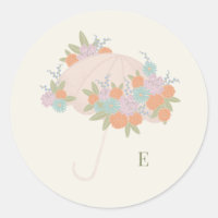 Elegant Floral Umbrella Monogram Baby Shower