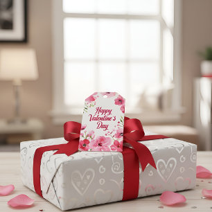 Elegant Floral Valentine Gift Tag – Romantic Love 
