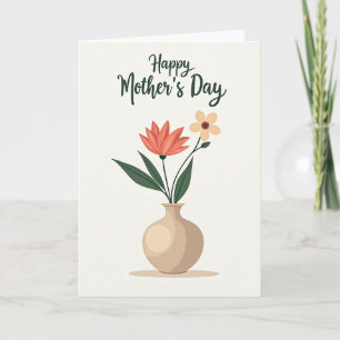 Elegant Floral Vase Day Card