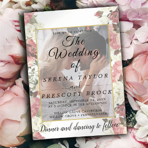 Elegant Floral Vellum Wedding Invitation