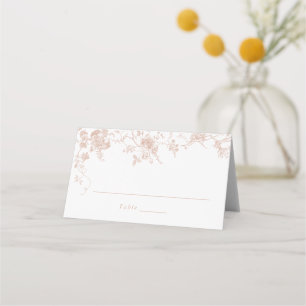 Elegant Floral Vintage Blush Pink Wedding Place Card