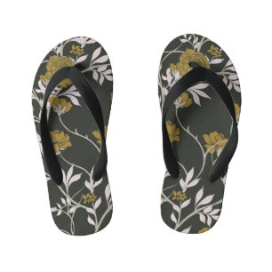 Elegant floral: vintage pattern design. kid's jandals
