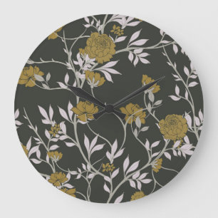 Elegant floral: vintage pattern design. large clock