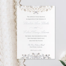 Elegant Floral Vintage Victorian Foil Invitation 