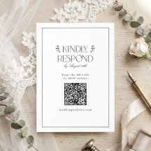 Elegant Floral Vintage Wedding QR Code