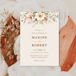 Elegant Floral Watercolor Botanical Wedding Invitation