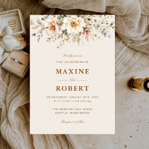 Elegant Floral Watercolor Botanical Wedding Invitation