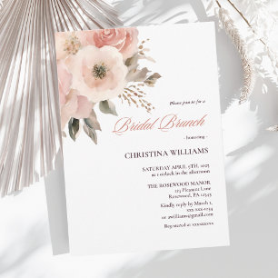 Elegant Floral Watercolor Bridal Brunch Invitation