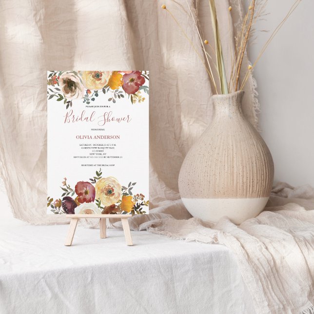 Elegant Floral Watercolor Bridal Shower  Invitation (Creator Uploaded)