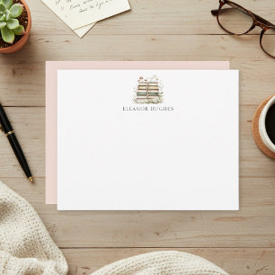 Elegant Floral Watercolor Cottagecore Book Lover Card