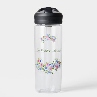 Elegant floral watercolor decoration pattern  water bottle